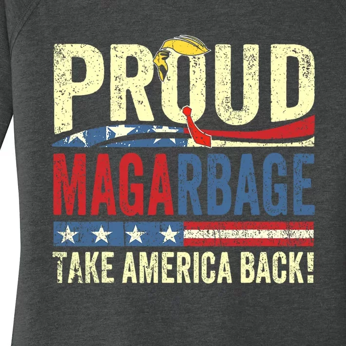 Proud Maga Garbage Proud To Be Garbage Trump Supporters Women's Perfect Tri Tunic Long Sleeve Shirt