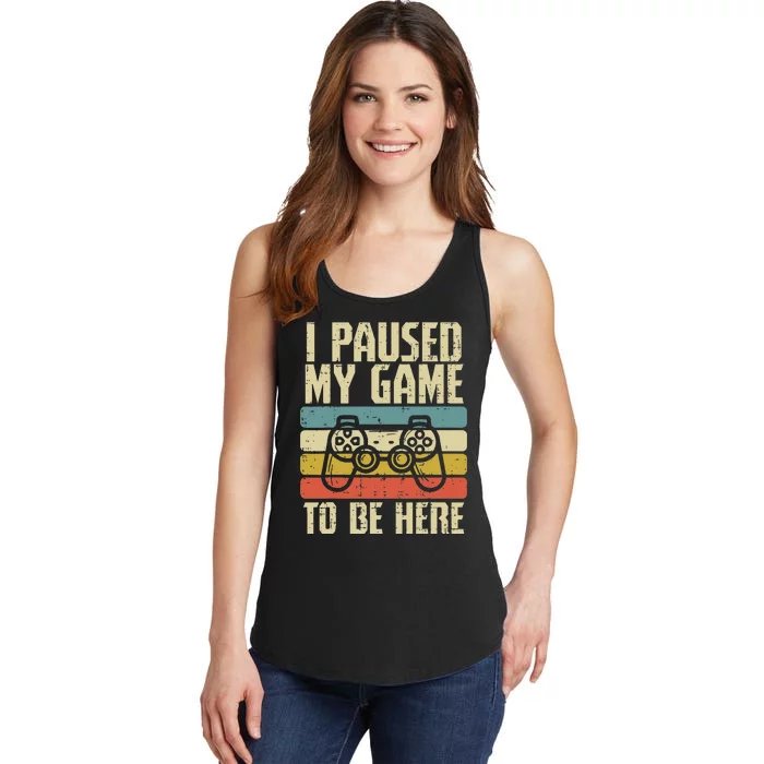 Paused My Game To Be Here Video Game Controller Ladies Essential Tank