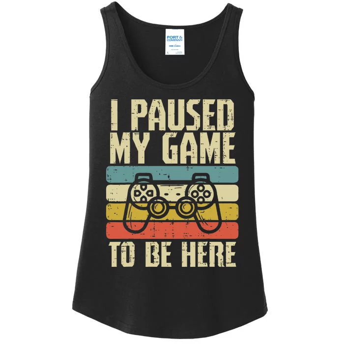 Paused My Game To Be Here Video Game Controller Ladies Essential Tank