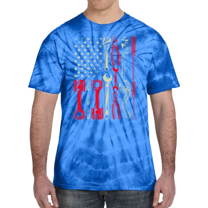 Patriotic Mechanic Garage American Mechanics Usa Cool Gift Tie-Dye T-Shirt