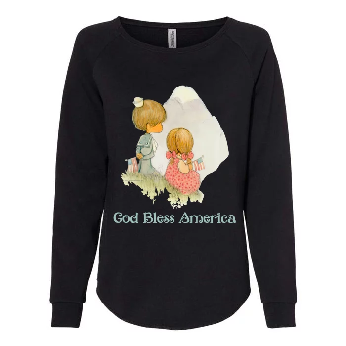 Precious Mots God Bless America Cute Gift Womens California Wash Sweatshirt