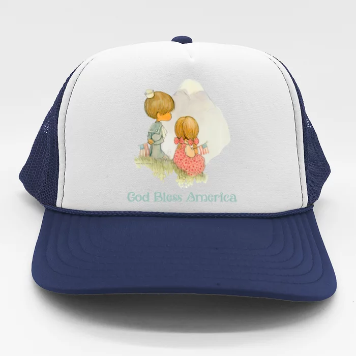 Precious Mots God Bless America Cute Gift Trucker Hat