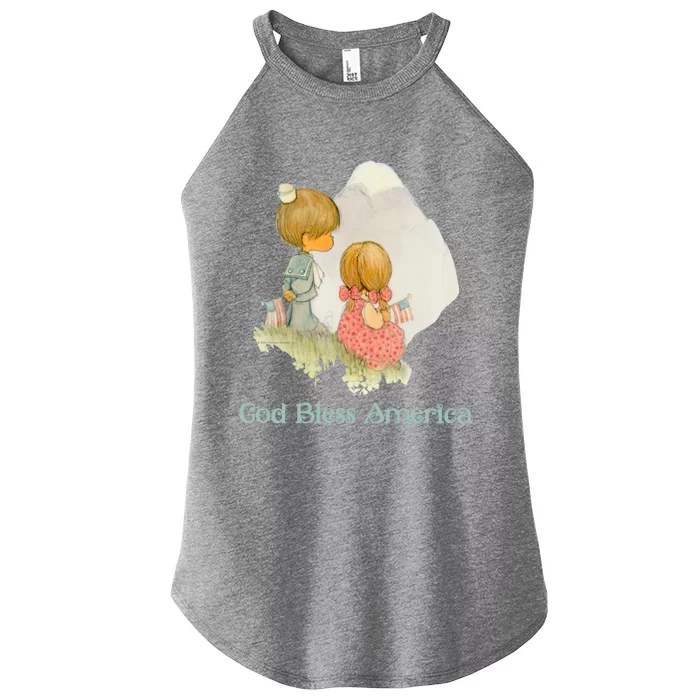 Precious Mots God Bless America Cute Gift Women’s Perfect Tri Rocker Tank