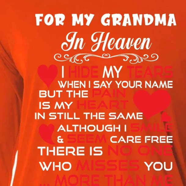 Proud My Grandma In Heaven Happy Mother Day Proud Memorial Gift Cooling Performance Long Sleeve Crew