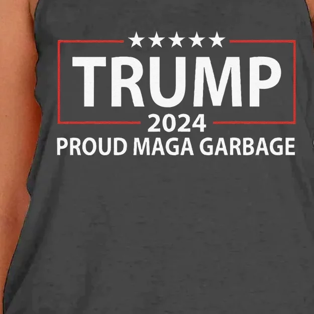 Proud Maga Garbage Trump Supporter Gift Women's Knotted Racerback Tank