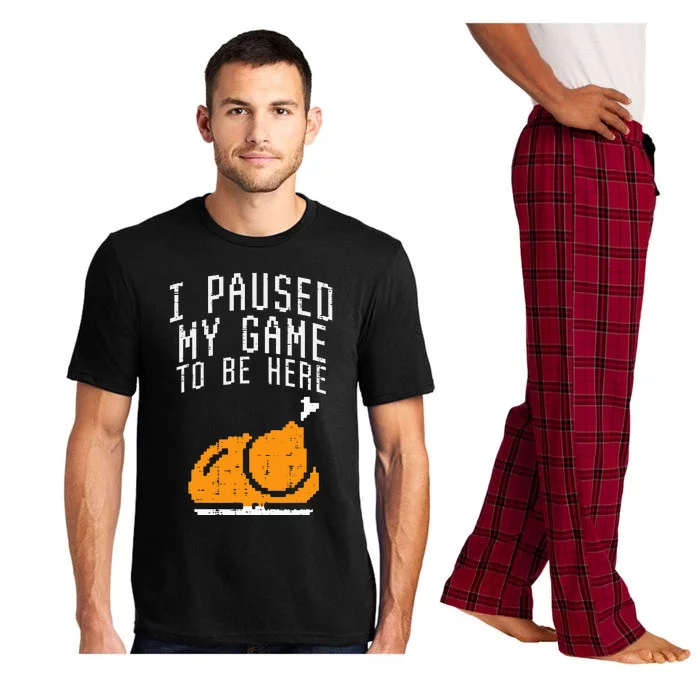 Paused My Game To Be Here Turkey Thanksgiving Gamer Pajama Set