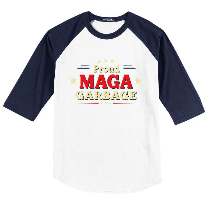 Proud Maga Garbage Supporters Funny Usa Baseball Sleeve Shirt