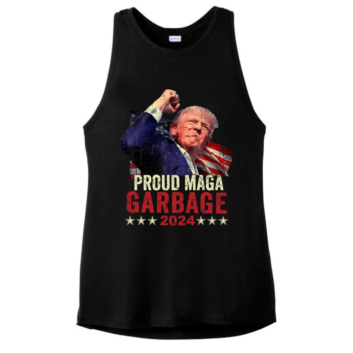 Proud Maga Garbage Trump Supporter Ladies Tri-Blend Wicking Tank