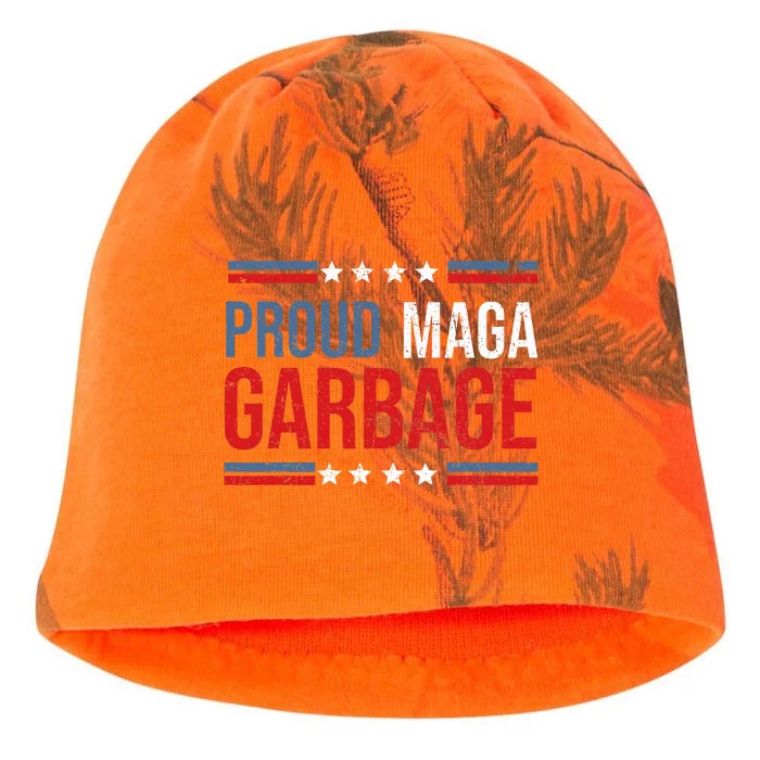 Proud Maga Garbage Trump Supporter 2024 America Kati - Camo Knit Beanie