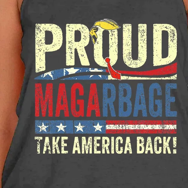 Proud Maga Garbage Trump Supporters Women's Knotted Racerback Tank