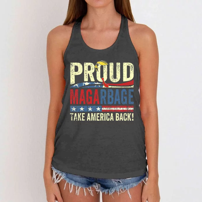 Proud Maga Garbage Trump Supporters Women's Knotted Racerback Tank