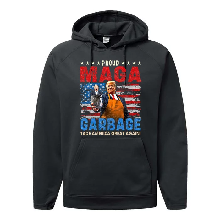 Proud Maga Garbage Trump Supporter 2024 Performance Fleece Hoodie