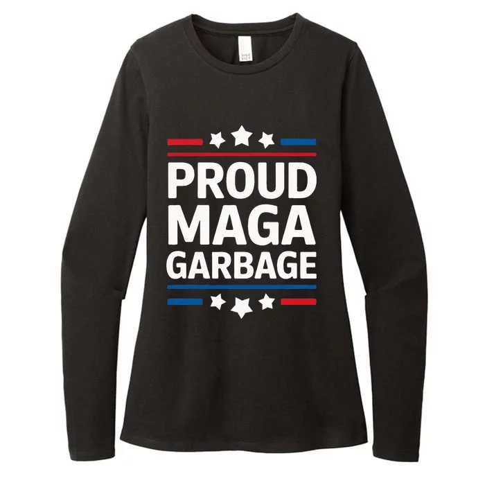 Proud Maga Garbage Trump Supporter Funny Patriotic Humor Womens CVC Long Sleeve Shirt