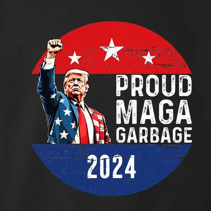 Proud Maga Garbage Trump Supporter 2024 Rally Wear Toddler Hoodie