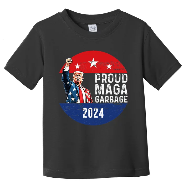 Proud Maga Garbage Trump Supporter 2024 Rally Wear Toddler T-Shirt