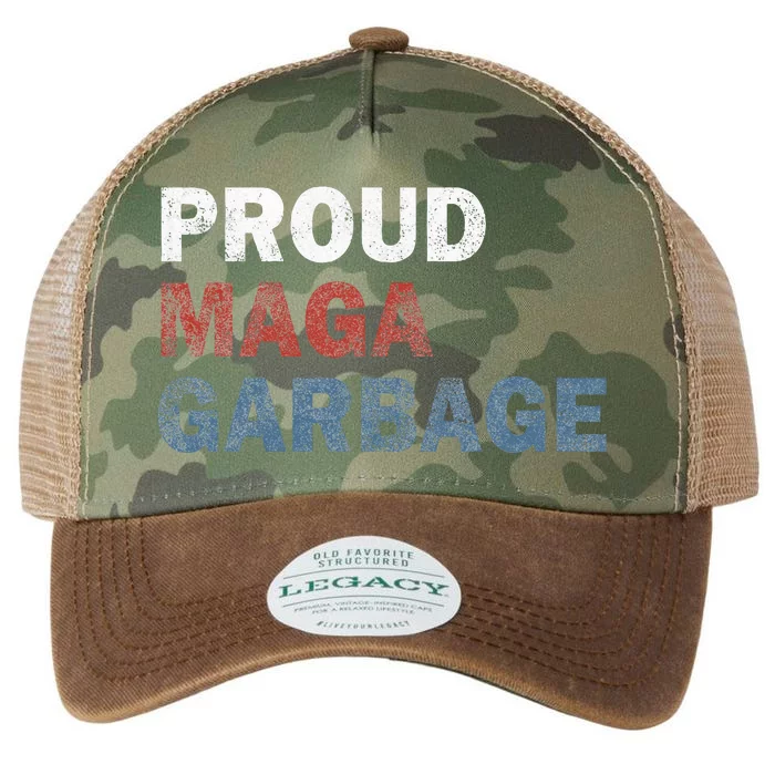 Proud Maga Garbage Votetrump 2024 Trump Supporter Garbage Legacy Tie Dye Trucker Hat