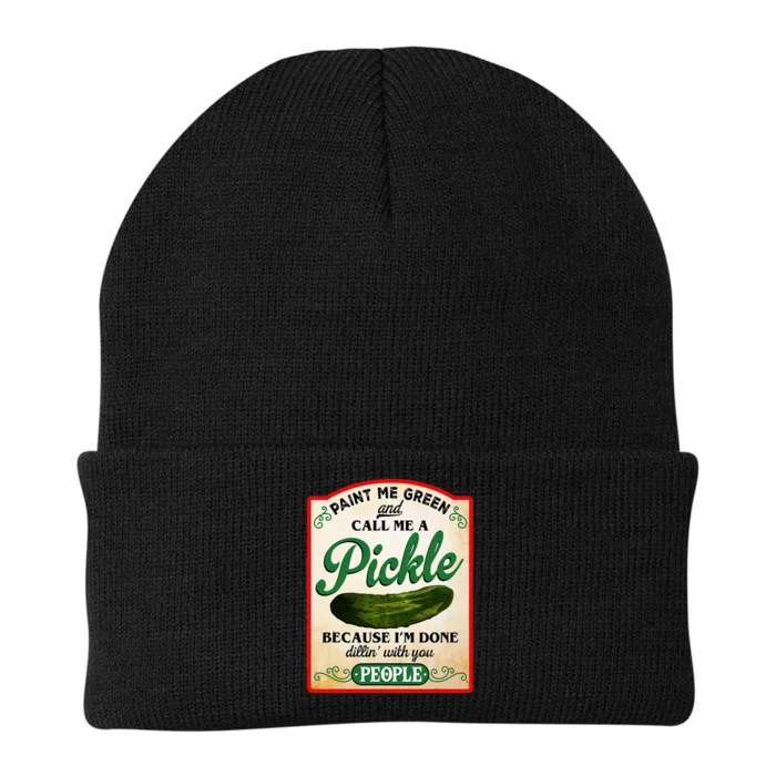 Paint Me Green And Call Me A Pickle Funny Knit Cap Winter Beanie