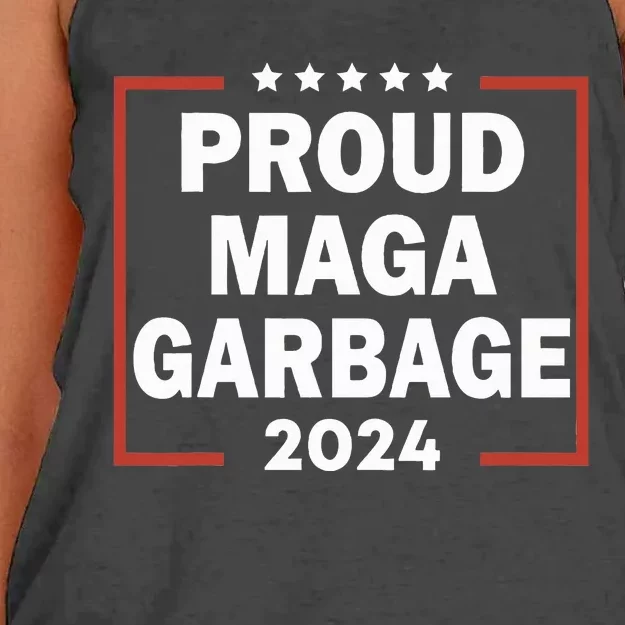 Proud Maga Garbage Trump Supporter Women's Knotted Racerback Tank