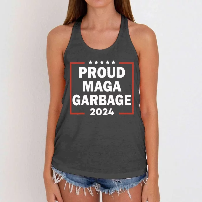 Proud Maga Garbage Trump Supporter Women's Knotted Racerback Tank