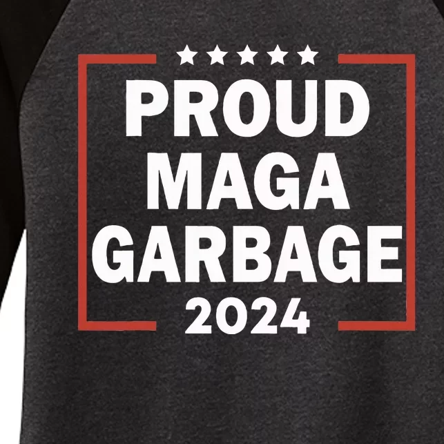 Proud Maga Garbage Trump Supporter Women's Tri-Blend 3/4-Sleeve Raglan Shirt