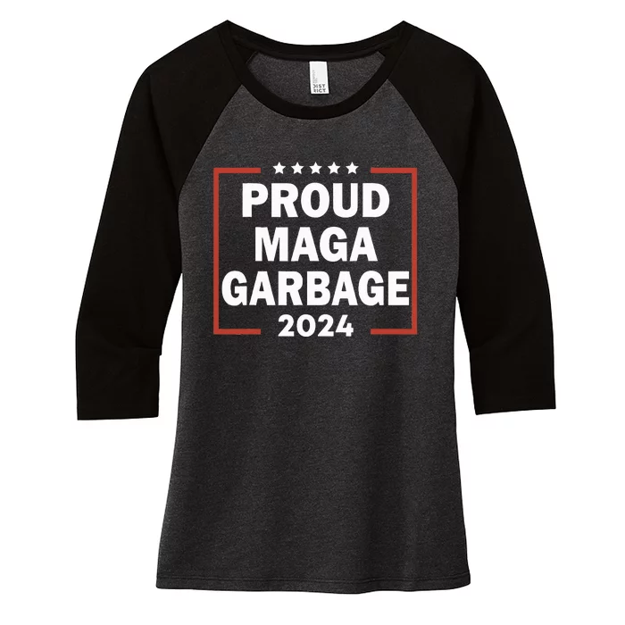 Proud Maga Garbage Trump Supporter Women's Tri-Blend 3/4-Sleeve Raglan Shirt