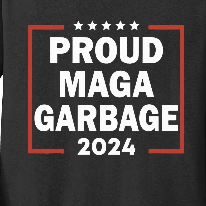 Proud Maga Garbage Trump Supporter Kids Long Sleeve Shirt