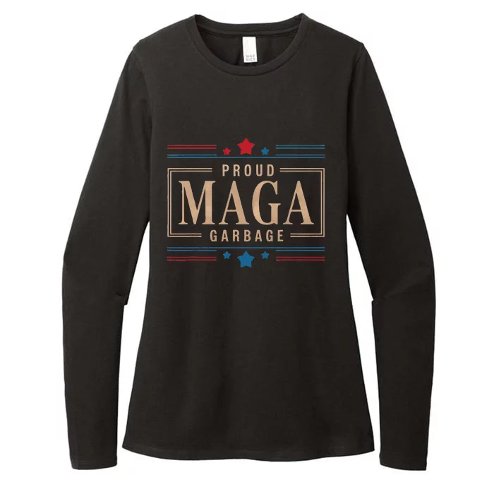 Proud Maga Garbage Trump Supporter Funny Patriotic Humor Womens CVC Long Sleeve Shirt