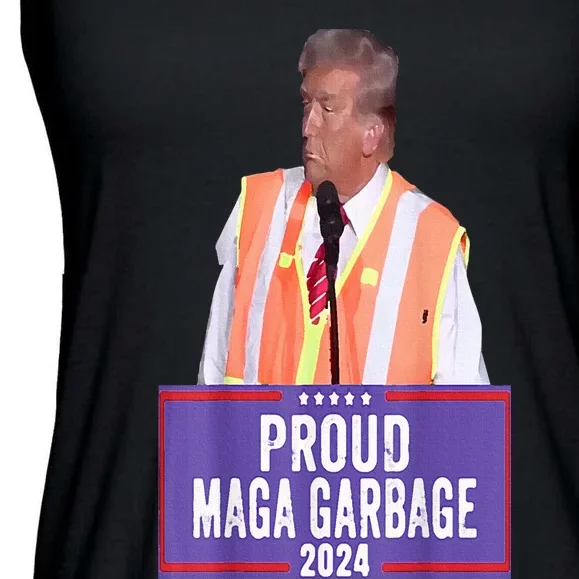 Proud Maga Garbage For Trump 2024 Trump Supporter Ladies Essential Flowy Tank