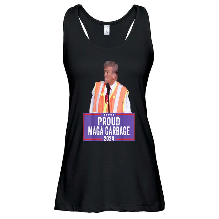 Proud Maga Garbage For Trump 2024 Trump Supporter Ladies Essential Flowy Tank