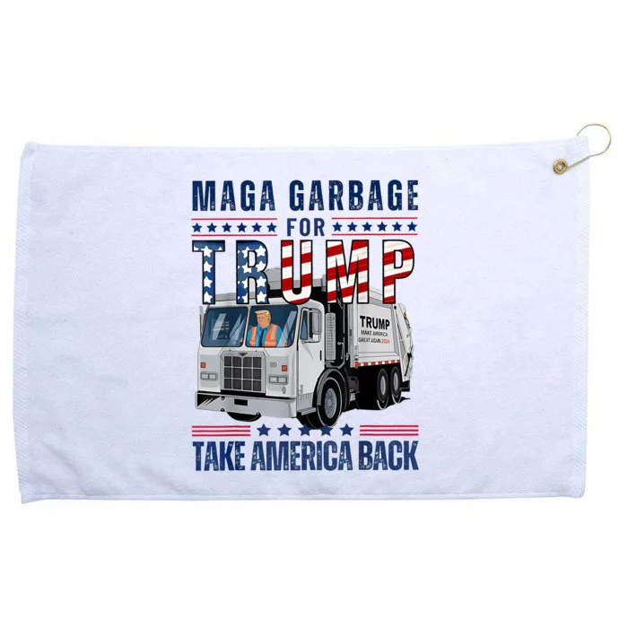 Proud Maga Garbage Trump Supporter Trump Garbage Truck Grommeted Golf Towel