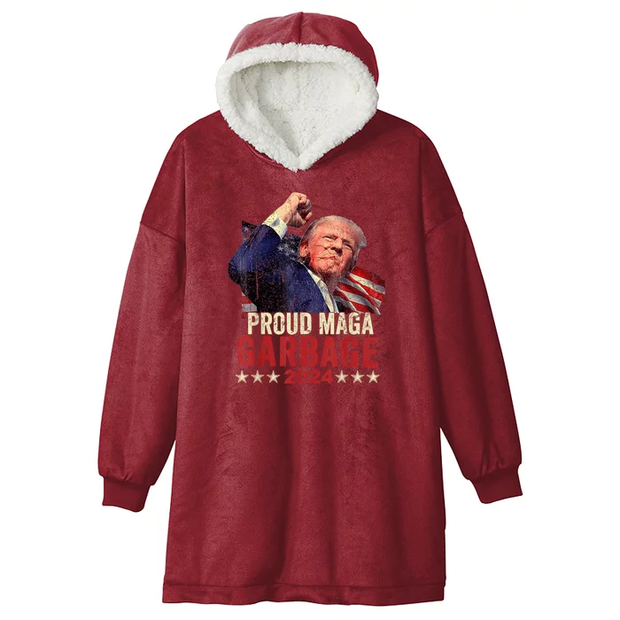 Proud Maga Garbage Trump Supporter Hooded Wearable Blanket