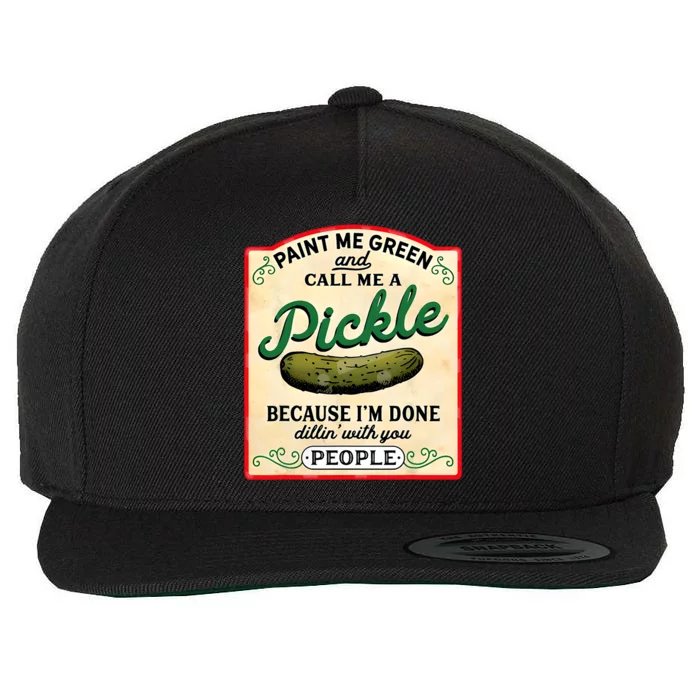 Paint Me Green And Call Me A Pickle Wool Snapback Cap