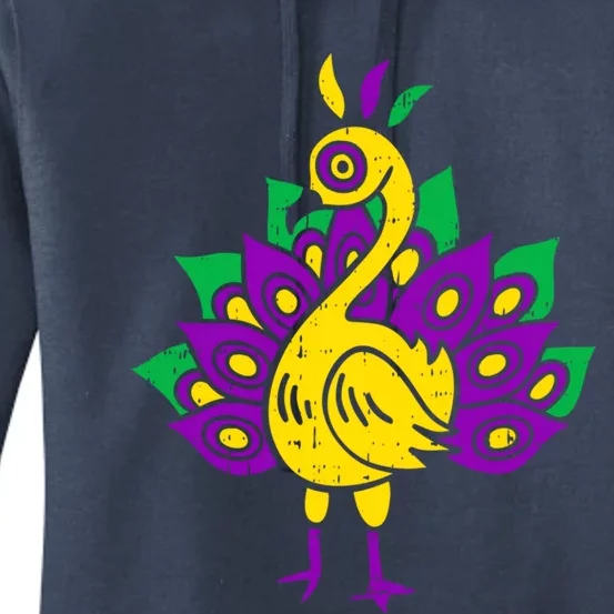 Peacock Mardi Gras Cute Carnival Parade Masquerade Party Gift Women's Pullover Hoodie