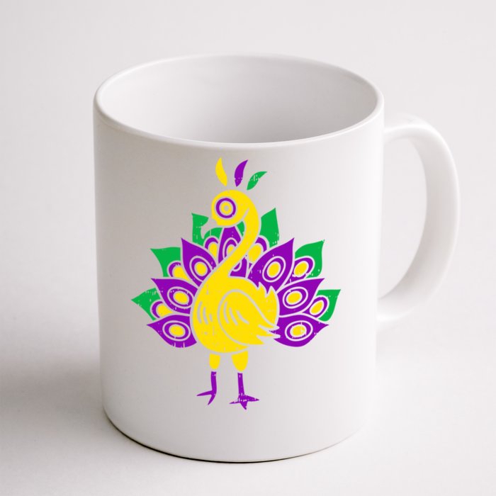 Peacock Mardi Gras Cute Carnival Parade Masquerade Party Gift Front & Back Coffee Mug