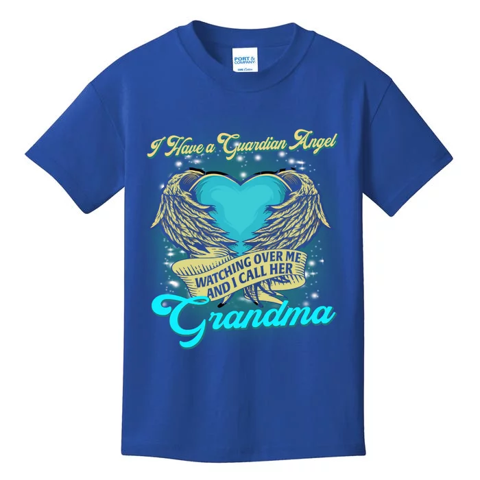 Proud My Grandma In Heaven Happy Mother Day Memorial Funny Gift Kids T-Shirt