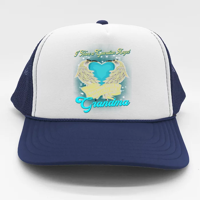 Proud My Grandma In Heaven Happy Mother Day Memorial Funny Gift Trucker Hat