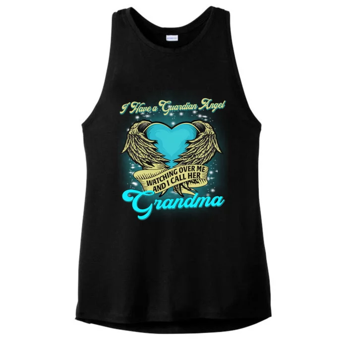 Proud My Grandma In Heaven Happy Mother Day Memorial Cute Gift Ladies Tri-Blend Wicking Tank