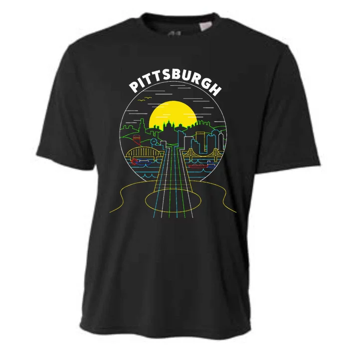 Pittsburgh Music Guitar 412 Pittsburgh Bridges Cooling Performance Crew T-Shirt