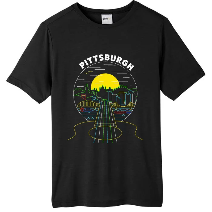 Pittsburgh Music Guitar 412 Pittsburgh Bridges ChromaSoft Performance T-Shirt