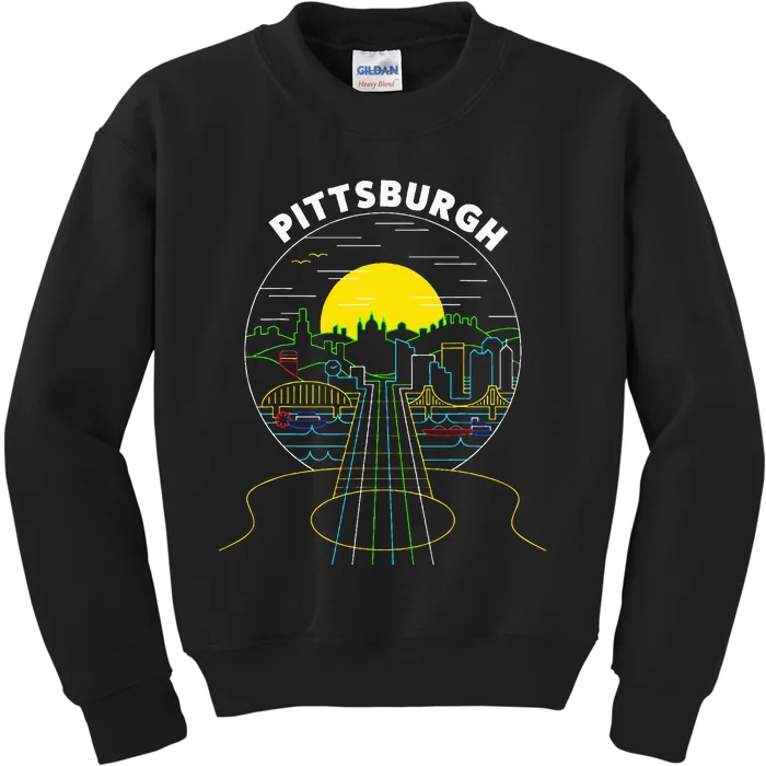 Pittsburgh Music Guitar 412 Pittsburgh Bridges Kids Sweatshirt