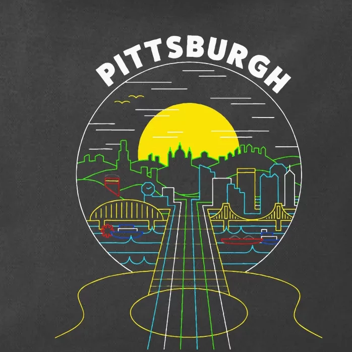 Pittsburgh Music Guitar 412 Pittsburgh Bridges Zip Tote Bag