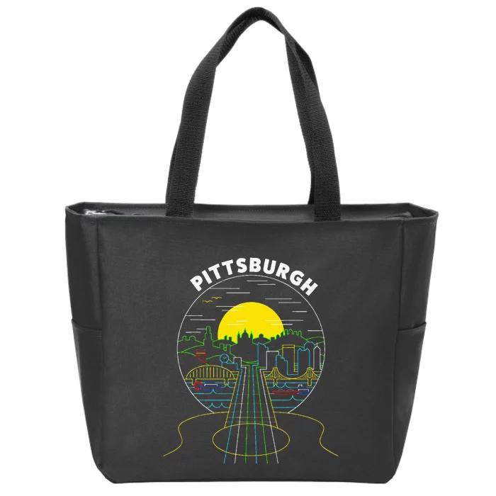 Pittsburgh Music Guitar 412 Pittsburgh Bridges Zip Tote Bag