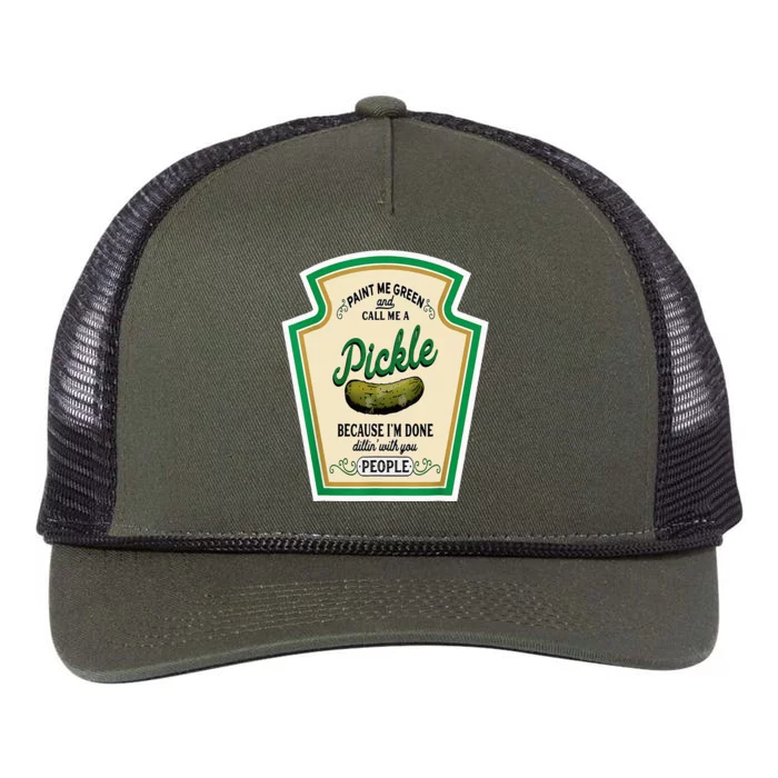 Paint Me Green And Call Me A Pickle Retro Rope Trucker Hat Cap