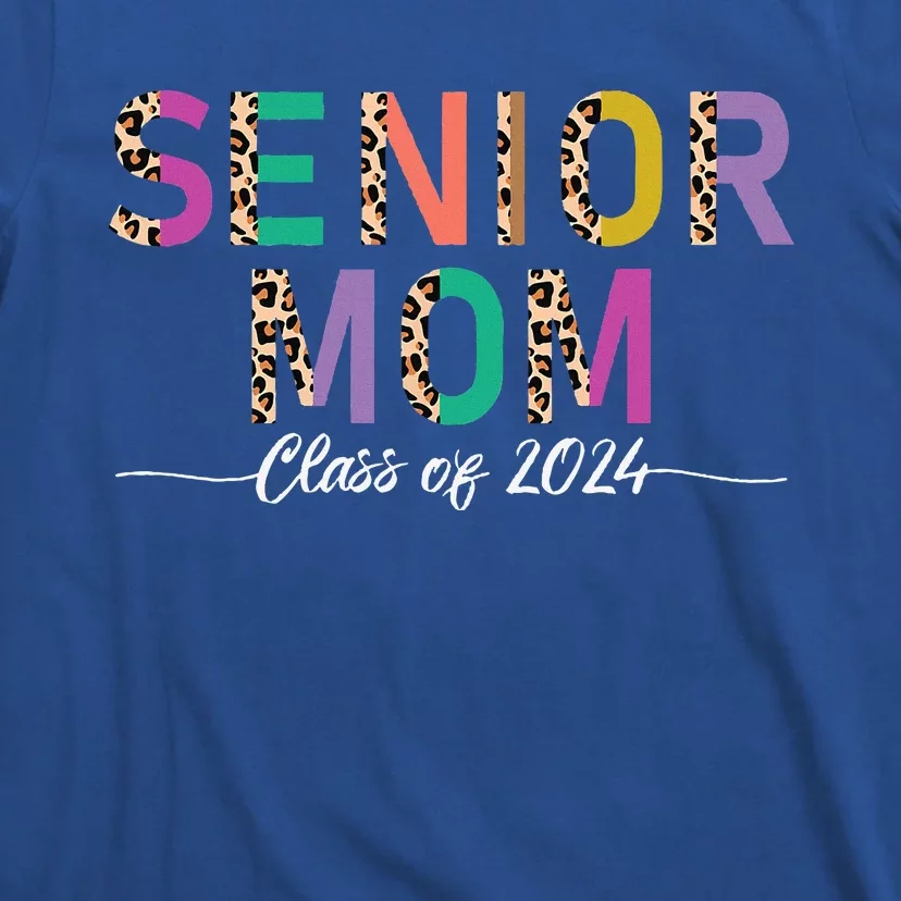 Proud Mom Graduate Leopard Senior Mom Class Of 2024 T-Shirt