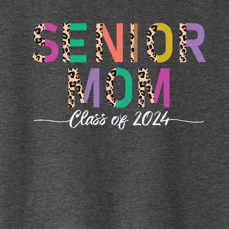 Proud Mom Graduate Leopard Senior Mom Class Of 2024 Women's Crop Top Tee