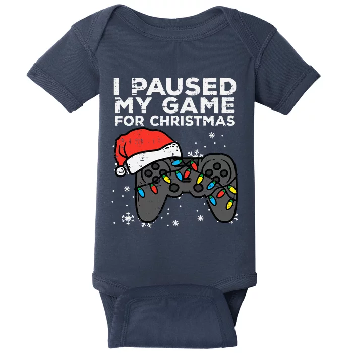 Paused My Game Christmas Gamer Xmas Baby Bodysuit