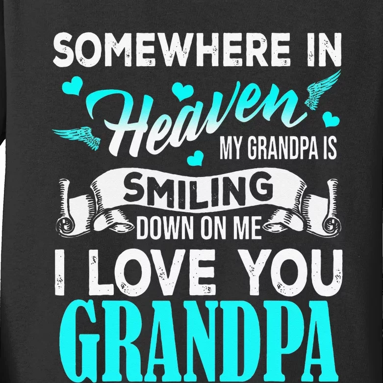 Proud My Grandpa In Heaven Happy Father Day Proud Of Grandpa Kids Long Sleeve Shirt