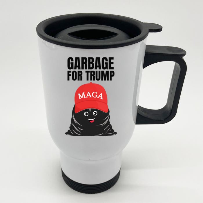 Proud Maga Garbage For Trump Supporter Trash Bag Cartoon Gift Front & Back Stainless Steel Travel Mug