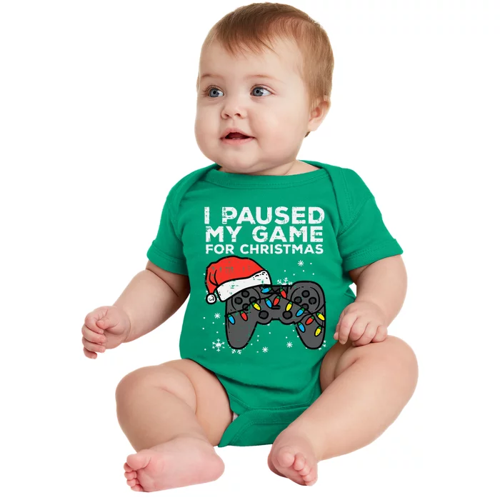 Paused My Game Christmas Gamer Xmas Baby Bodysuit