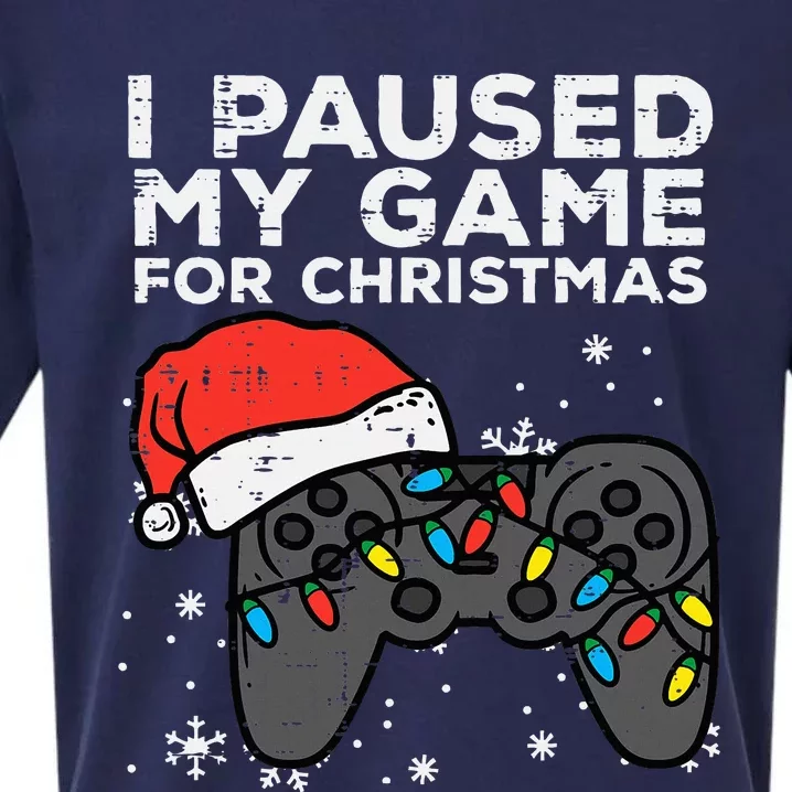 Paused My Game Christmas Gamer Xmas Sueded Cloud Jersey T-Shirt